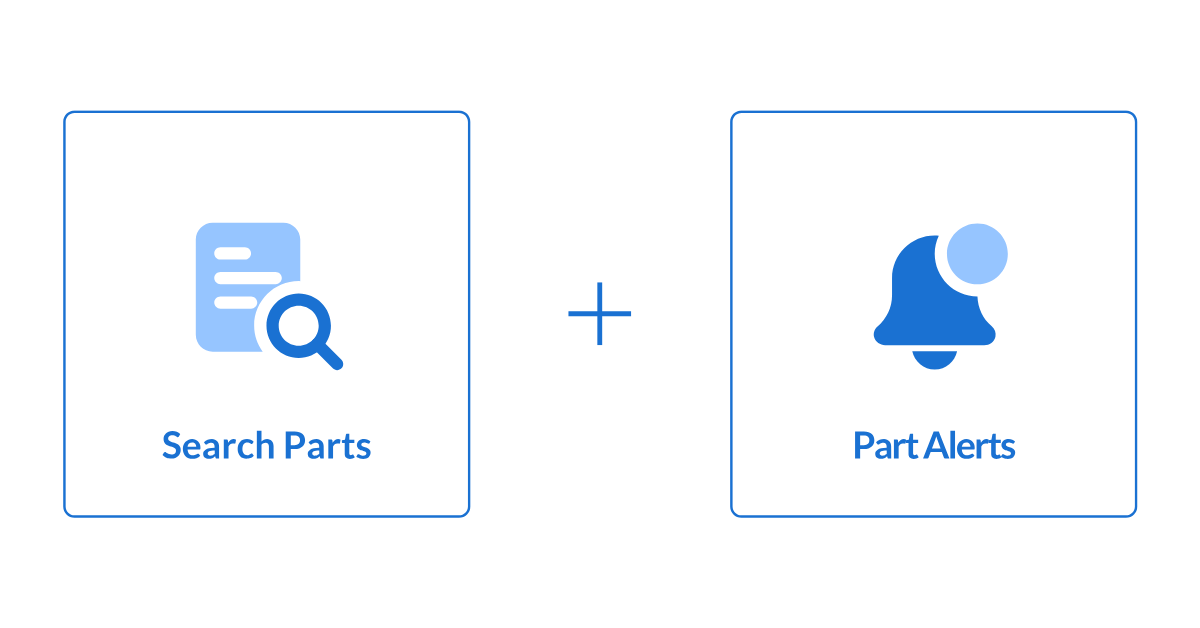 Search Parts logo + Part Alerts logo